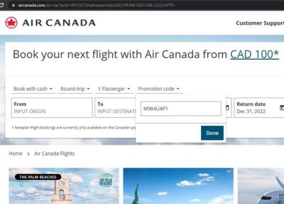 Air Canada Promo Code