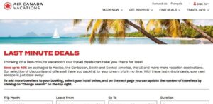 Air Canada Last Minute Deals